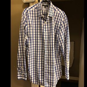 Blue Plaid Men’s Button Down Shirt